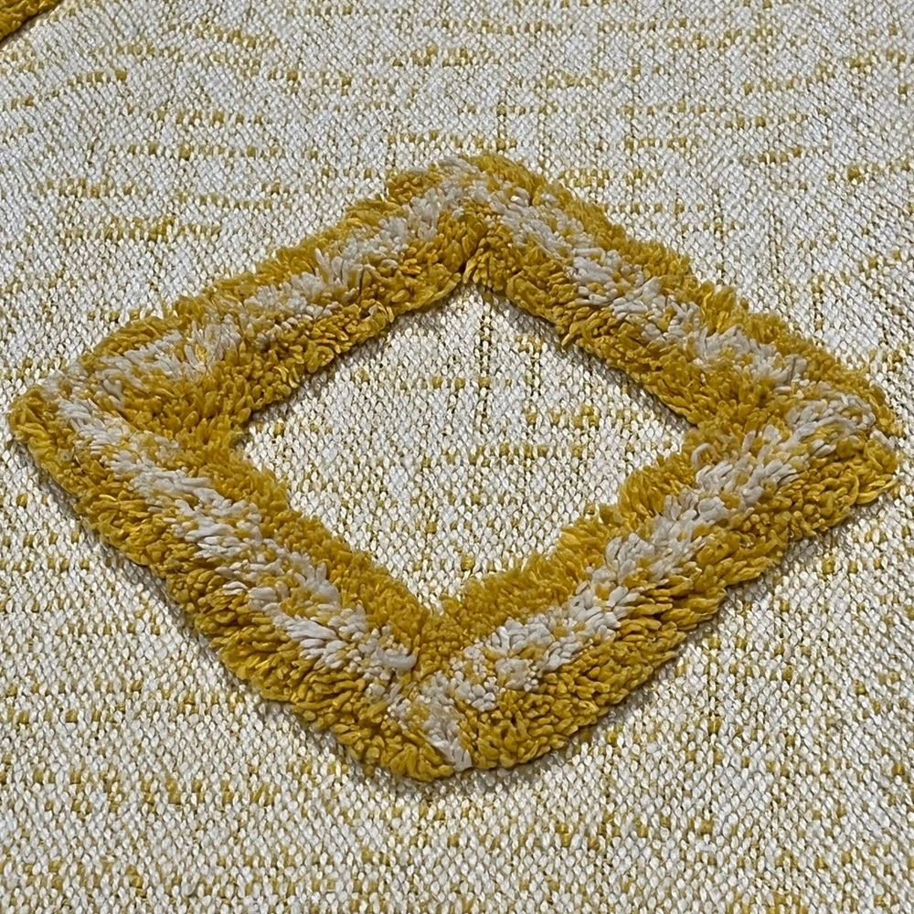 Rachel Zoe Yellow and Cream Diamond Throw Blanket - Picture 2 of 5